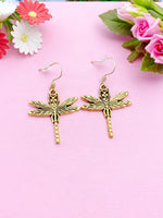 Gold or Silver Dragonfly Charm Earrings, N56A