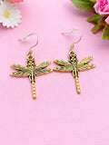 Gold or Silver Dragonfly Charm Earrings, N56A
