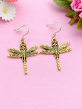 Gold or Silver Dragonfly Charm Earrings, N56A