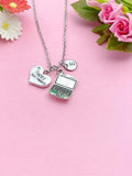 Silver Happy Retirement Charm Necklace, Computer Laptop Charm Necklace, Personalized Retirement Gift, N1288
