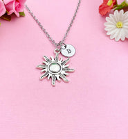 Silver Sun Charm Necklace, N4412