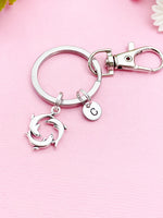 Silver or Gold Dolphin Charm Keychain, Biologist Cetologist Gifts, N148A