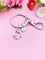 Silver or Gold Dolphin Charm Keychain, Biologist Cetologist Gifts, N148A