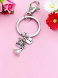 Silver French Horn Charm Keychain, Matching Band Gifts, Personalized Gift, N1296