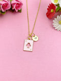 Gold Ace of Clubs Charm Necklace, Pink Ace of Clubs Playing Card Jewelry Gifts, N5893A