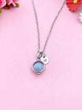 Gold Natural Angelite Necklace, Natural Gemstone Jewelry, Spinner, N5949A