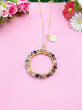Gold Tourmaline Necklace, Natural Gemstone Jewelry N4230