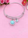 Silver or Gold Jade Bracelet, Natural Gemstone Jewelry N3961