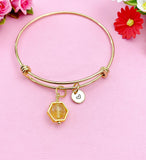 Gold Citrine Bracelet, Natural Gemstone Jewelry, N3959