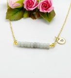 Gold Natural Celestite Bar Necklace, Natural Gemstone Jewelry, N5988