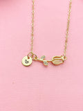 Gold or Silver Tulip Charm Necklace, Spring Jewelry, N5999