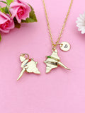 Gold Manta Ray Charm Necklace, Ocean Sea Jewelry, N6003