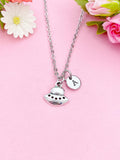 Silver Spaceship Charm Necklace, N6011
