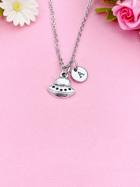 Silver Spaceship Charm Necklace, N6011