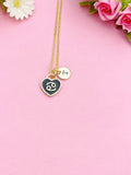 Gold Cancer Heart Charm Necklace, Constellations Option, N3814