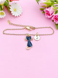 Gold Black Cat Charm Bracelet, N1738