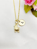 Gold Cute Duckling Duck Charm Necklace, N5970