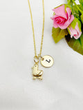Gold Cute Duckling Duck Charm Necklace, N5970