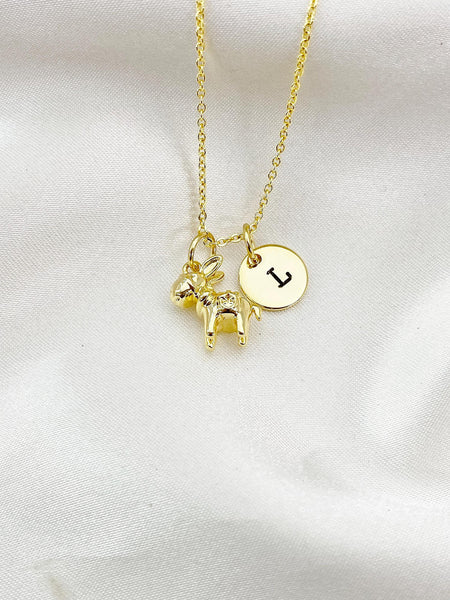 Gold Cute Donkey Charm Necklace, N5971