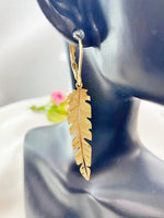 Gold Leaf Charm Earrings, N5973