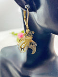 Gold Goldfish Charm Earrings, N5976