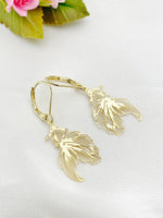 Gold Goldfish Charm Earrings, N5976