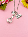 Silver Detective Necklace Magnifying Glass Camera Detector Jewelry, Personalized Customized Gifts, N4401A