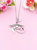 Silver Egyptian Eye of Horus Charm Necklace, N670S1
