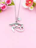 Silver Egyptian Eye of Horus Charm Necklace, Egyptian Eye of Horus Gift, Eye Charm, Eye of Horus Gifts, Personalized Christmas Gift, N749