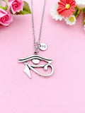 Silver Egyptian Eye of Horus Charm Necklace, Egyptian Eye of Horus Gift, Eye Charm, Eye of Horus Gifts, Personalized Christmas Gift, N749