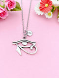 Silver Egyptian Eye of Horus Charm Necklace, Egyptian Eye of Horus Gift, Eye Charm, Eye of Horus Gifts, Personalized Christmas Gift, N749