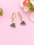 Gold Badminton Birdie Charm Earrings, N3285B