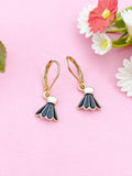Gold Badminton Birdie Charm Earrings, N3285B