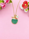 Gold Green Coconut Drink Charm Necklace, Foodie Fruit Jewelry Gift, N5854