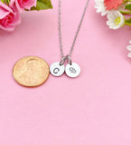 Poppy Necklace, Personalized Initial Charm, August Birthday Gift, N3738