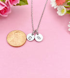 Poppy Necklace, Personalized Initial Charm, August Birthday Gift, N3738