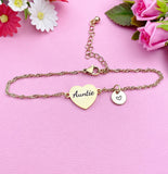 Silver or Gold Auntie Bracelet, Aunt Jewelry, Aunt Gift, D473A