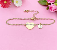 Silver or Gold Grammy Heart Charm Bracelet, D285A