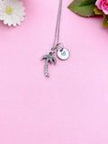 Silver Coconut Tree Charm Necklace, Plant Biologist School Student Gifts, N789