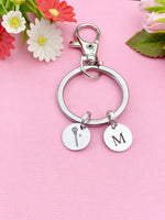 Silver Lacrosse Charm Keychain, D215B