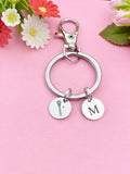 Silver Lacrosse Charm Keychain, D215B