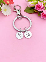 Silver Lacrosse Charm Keychain, D215B
