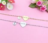 Silver or Gold Godmother Gift, Godmother Bracelet, Heart, Godmother Jewelry, Mother's Day Gift, Godmother Goddaughter Gift, D258A