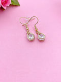 Gold Zirconia Charm Earrings, Teardrop Cubic Zirconia Charm, Drop, N2791