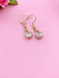 Gold Teardrop Zirconia Earrings, Stainless Steel Hooks