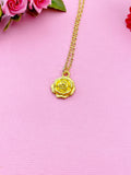 Gold Rose Flower Charm Necklace, N5198A
