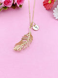 Gold Feathers Charm Necklace, N6020