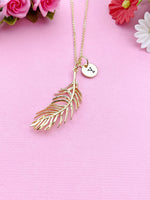 Gold Feathers Charm Necklace, N6020