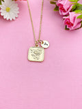 Gold Rose Flower Forever Love Charm Necklace, N6022