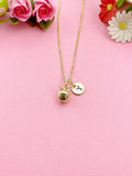 Gold Apple Charm Necklace, N6024